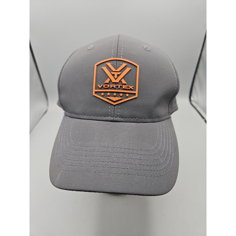 Vortex Optics Baseball Cap Hat Men's Gray Orange Logo Adjustable Performance